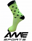 MEIA 08 AMARELO FLUOR CRUZ TAM 38 A 43 - AME SPORTS