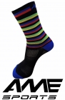 MEIA 17 PRETA MULTICOLORIDA - AME SPORTS